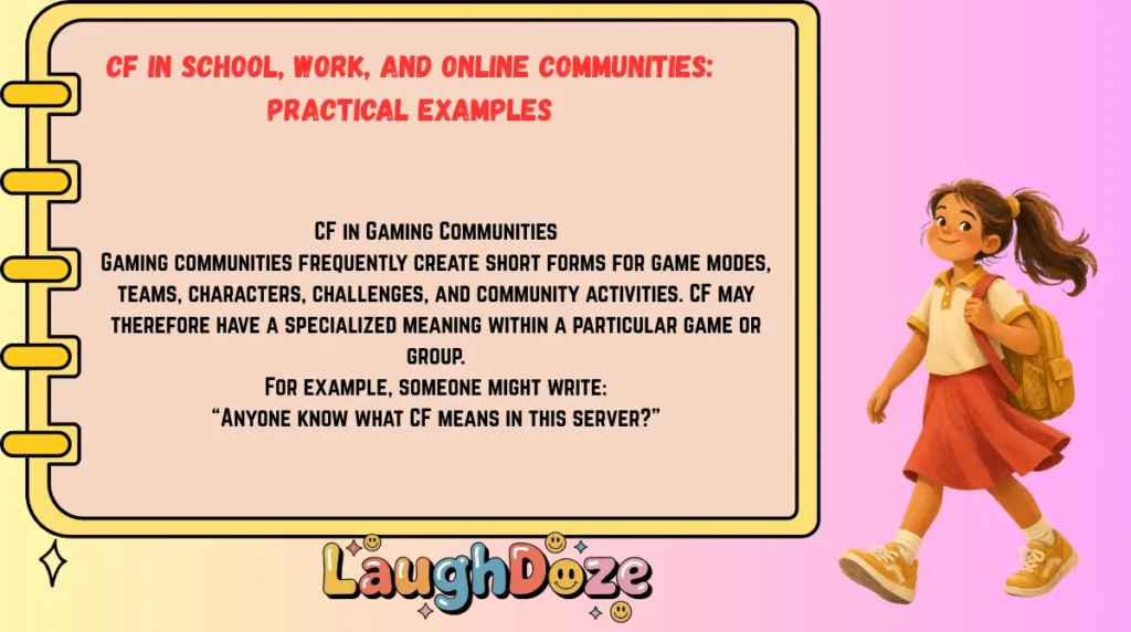 CF in School, Work, and Online Communities: Practical Examples