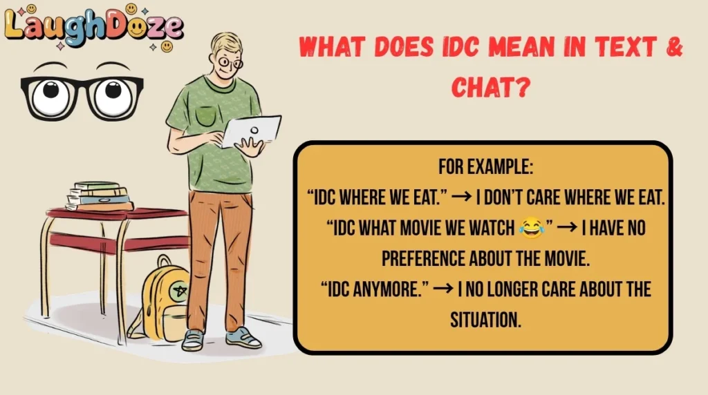 What Does IDC Mean in Text & Chat?